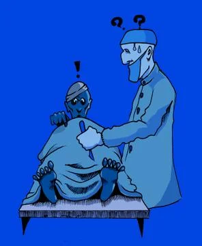 Doctor does an autopsy Illustrazione stock