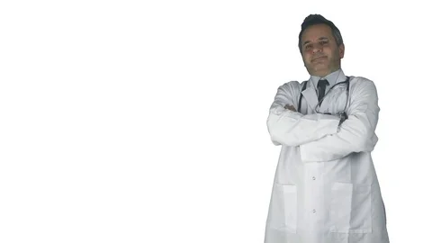 Doctor doing check mark isolated white background Stock Footage 85235438