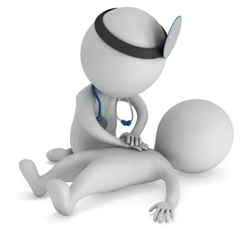 Doctor doing cpr first aid Stock Illustration