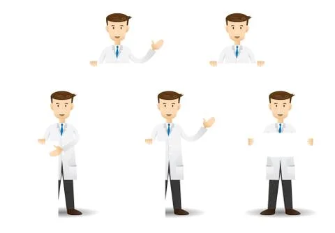 Doctor with Empty Banner Stock Illustration