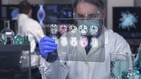 Doctor Examine Mri Data Stock Footage 200739530