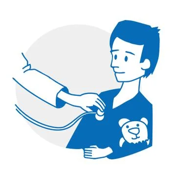 The doctor examines a boy Stock Illustration
