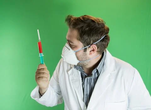 Doctor examing blood sample 스톡 사진