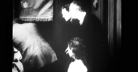 Doctor examining dead Mary Harding and closing her eyes Stock Footage