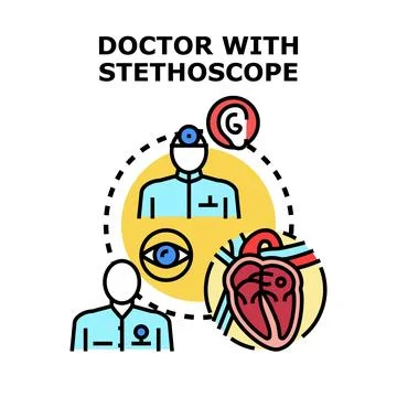 Doctor examining human organs flat illustration concept Stock Illustration