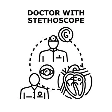 Doctor examining human organs flat illustration concept Stock Illustration