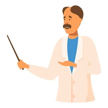 Doctor explaining something holding pointer stick Stock Illustration