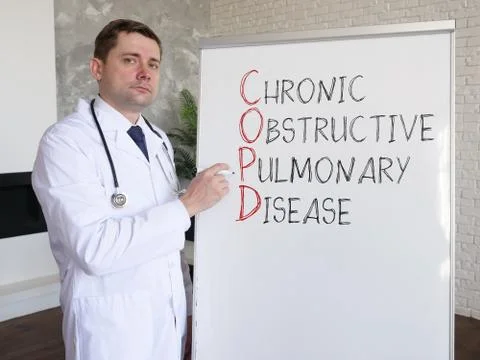 Doctor explains about Chronic obstructive pulmonary disease COPD. Stock Photos