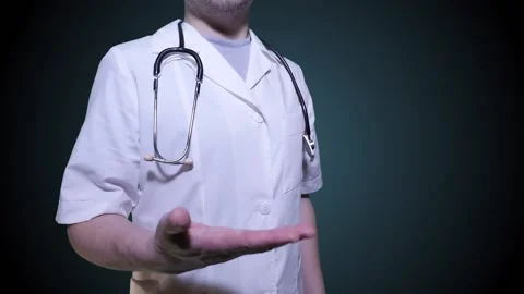 Doctor explores the brain using a futuristic hologram Stock Footage 101100800