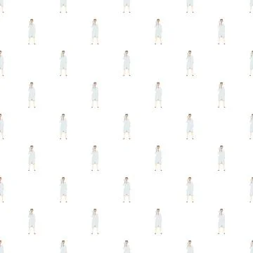 Doctor exploring science with magnifying glass seamless pattern Stock Illustration