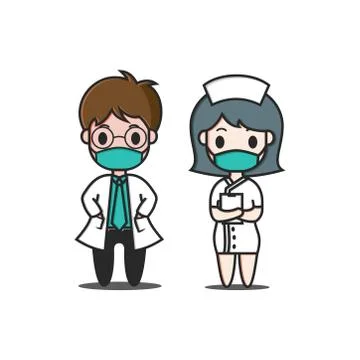 Doctor with face mask vector Stock Illustration