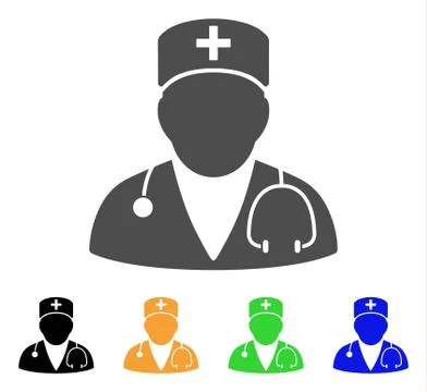 Doctor Flat Icon Stock Illustration
