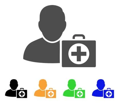 Doctor Flat Icon Illustrazione stock