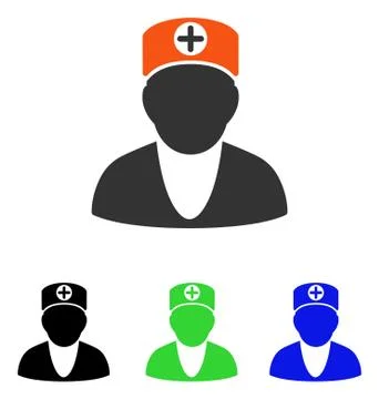 Doctor Flat Vector Icon Stock Illustration