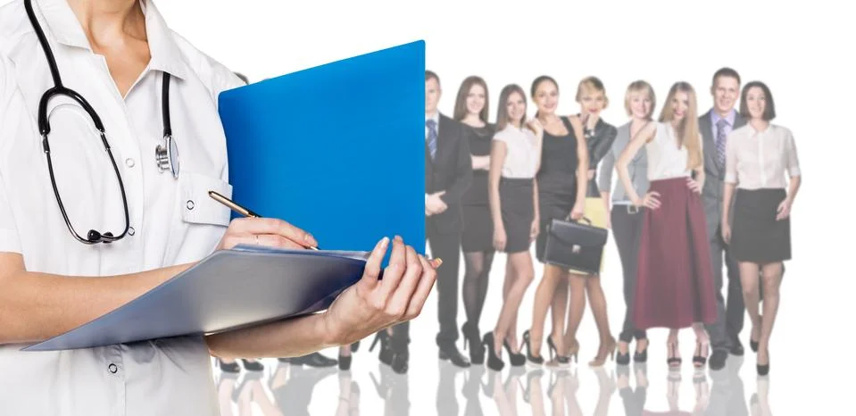 Doctor with folder Stock Photos