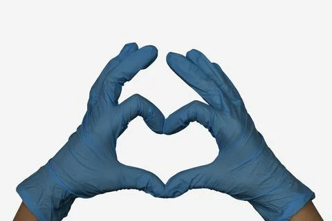 Doctor forms a heart with his hands, emphasizing health care Stock Illustration