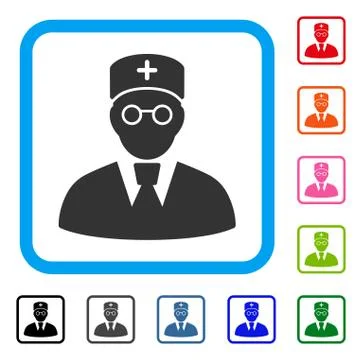 Doctor Framed Icon Stock Illustration