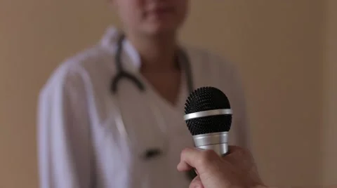 Doctor Gives Interviews Stock Footage 55789537