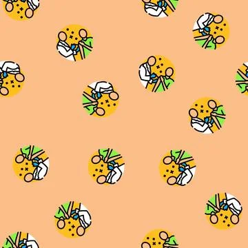 Doctor giving vaccine immunization vector seamless pattern Stock Illustration