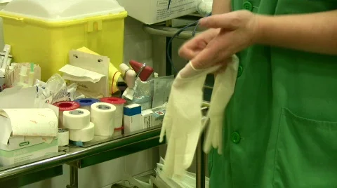 Doctor gloves Stock Footage 585569