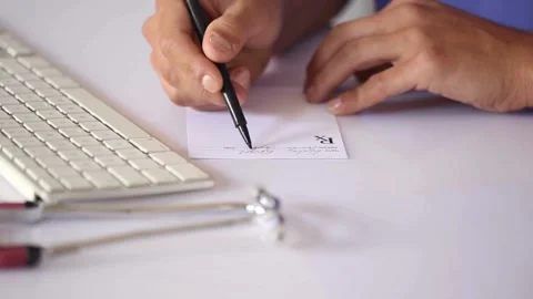 Doctor GP filing a document in an office. and healthcare concept. and hands Stock-Footage 336587669