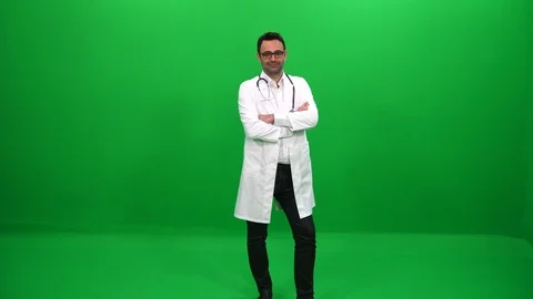 Doctor on Green Screen Stock Footage 88652474