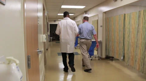 Doctor in hallway Stock Footage 32882874