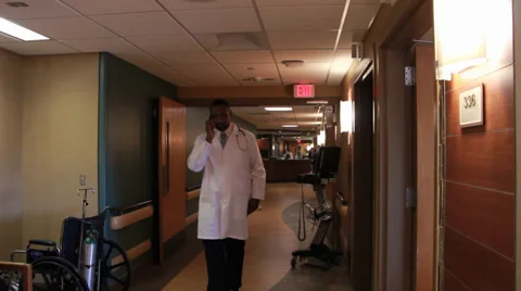 Doctor in hallway Stock Footage 32905855