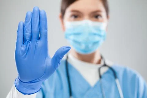 Doctor hand gesturing Foto stock