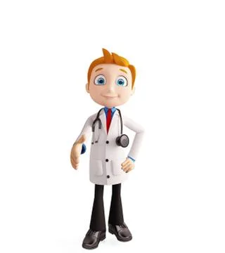 Doctor with handshake pose Stock Illustration