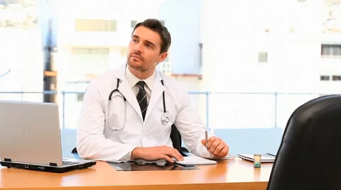 Doctor having a visit Stock Footage