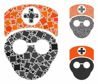 Doctor head Composition Icon of Bumpy Parts Stock Illustration