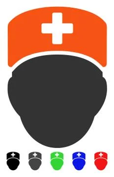 Doctor Head Flat Icon Illustrazione stock
