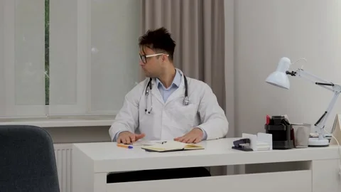 Doctor in his office Stock Footage 201599432
