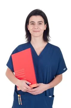 Doctor holding folder Stock Photos