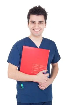 Doctor holding folder Stock Photos