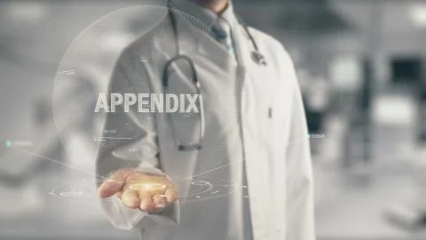 Doctor holding in hand Appendix Foto stock