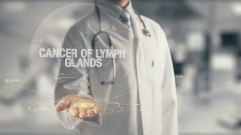 Doctor holding in hand Cancer Of Lymph Glands Stock Footage