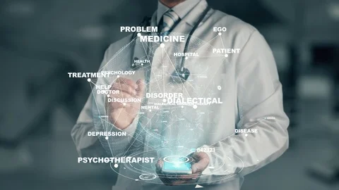 Doctor holding in hand Dialectical behavior therapy Stock Footage 94434086