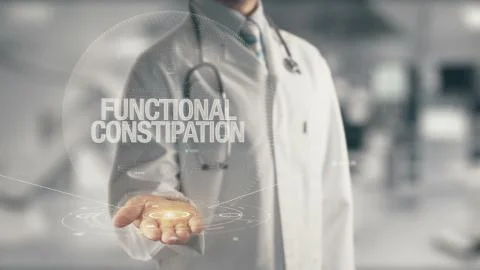 Doctor holding in hand Functional Constipation 写真素材