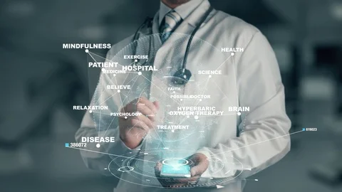 Doctor holding in hand Hyperbaric Oxygen Therapy Stock Footage 90263704