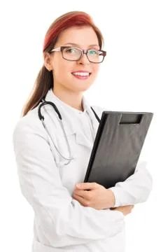 Doctor holding a notepad Stock Photos
