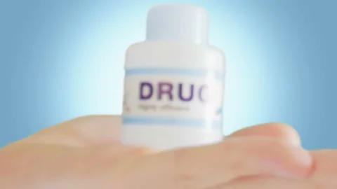 Doctor holds bottle with highly efficient drug. Lethally Dangerous Diseases Stock Footage 89353595