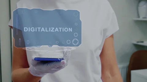 Doctor with hologram Digitalization Video stock 124737193