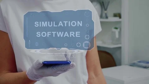 Doctor with hologram Simulation software Video stock 125630046