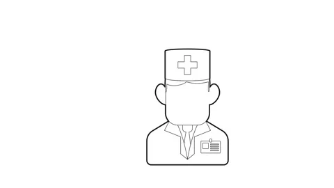 Doctor icon animation Stock Footage 161040465
