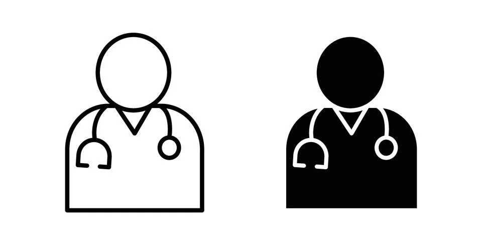 Doctor icon bundle for website design projects Stock Illustration