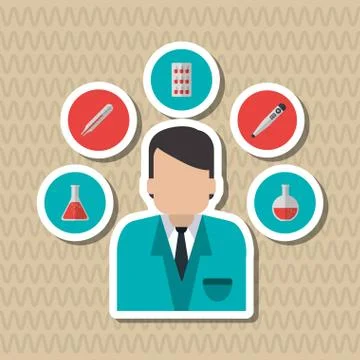 Doctor icon design , vector illustration 库存插图
