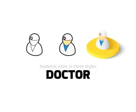 Doctor icon in different style Stock Illustration