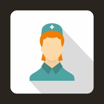 Doctor icon, flat style Stock Illustration
